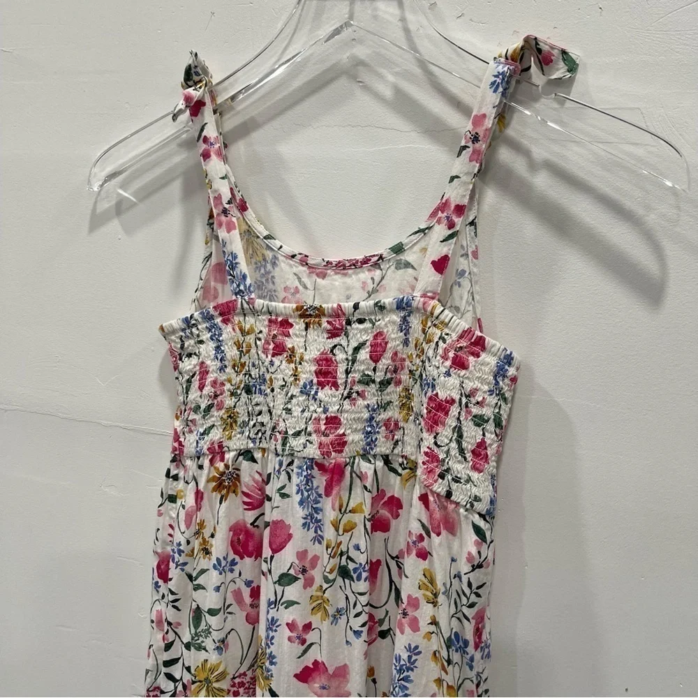 Old Navy Tie Shoulder Tiered Long Maxi Dress Floral Large 10-12